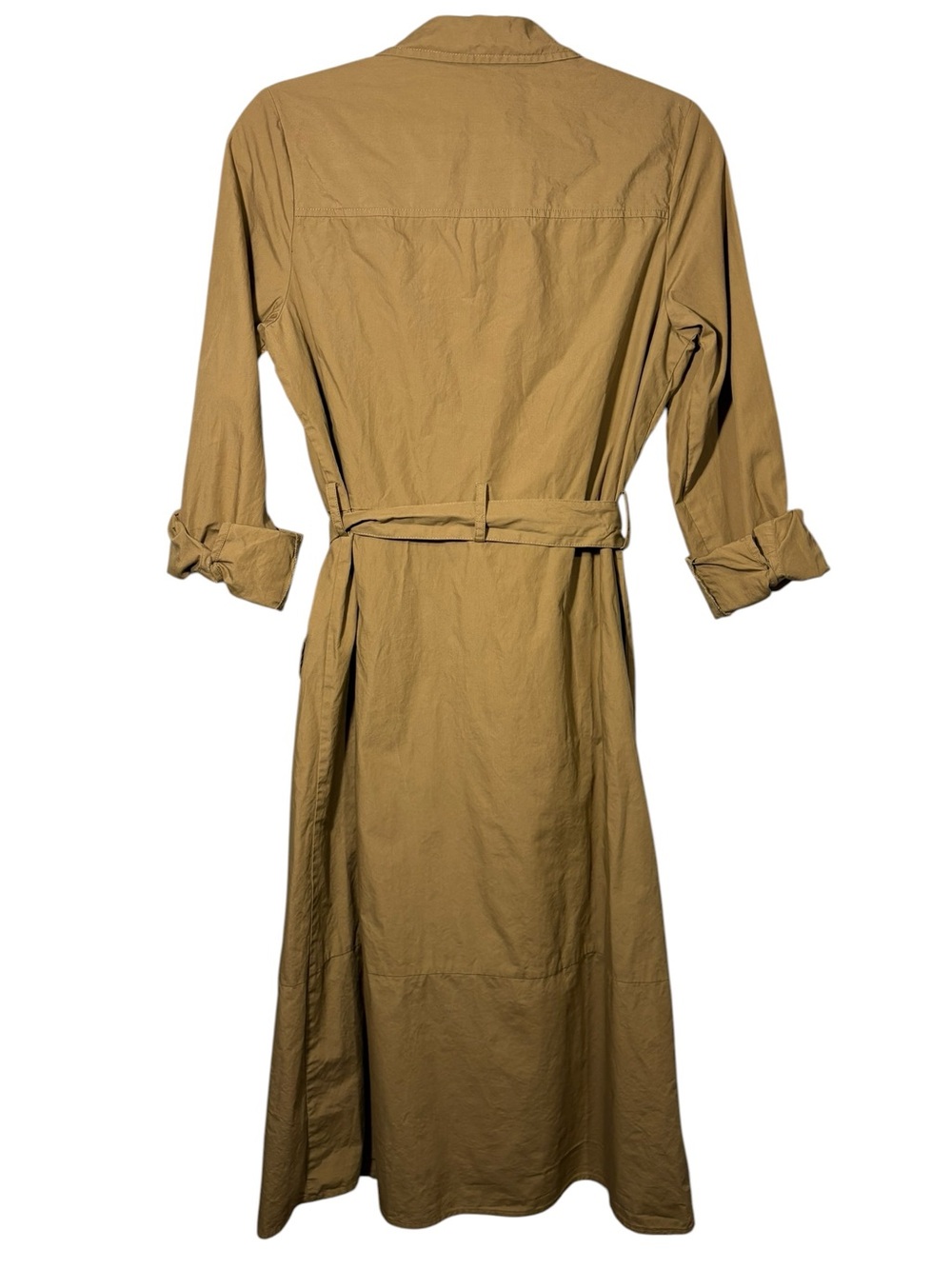BANANA REPUBLIC | Women’s Whiskey Poplin Midi Shirt Dress size S Tailored Belted - Picture 12 of 14